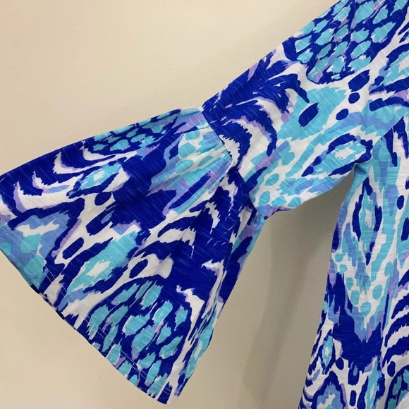Lilly Pulitzer Top w/ Bell Sleeve & Tassels - Picture 3 of 7